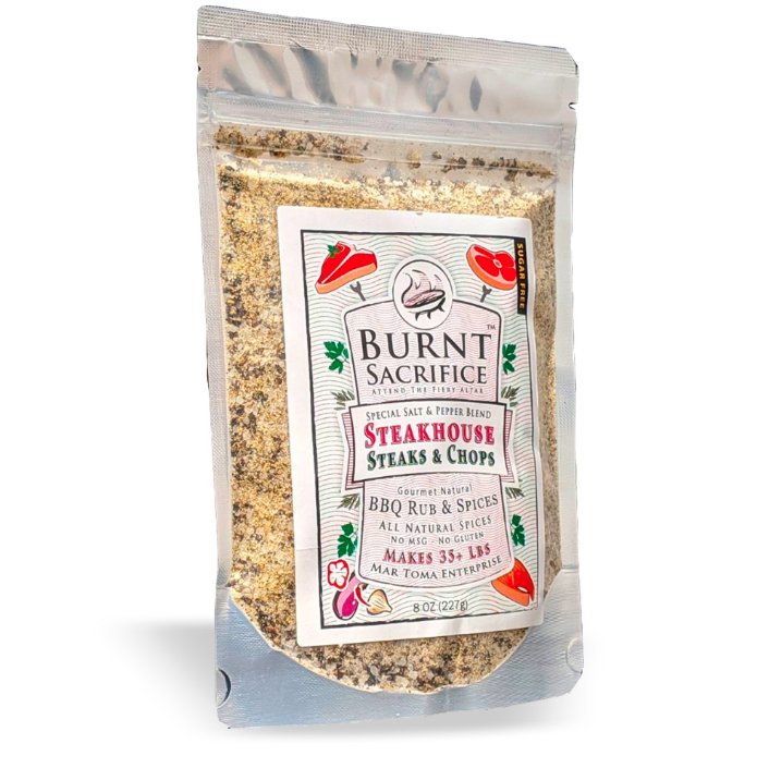 Burnt Sacrifice Steakhouse Sugar Free BBQ Rub 8 OZ Bag BBQRubs