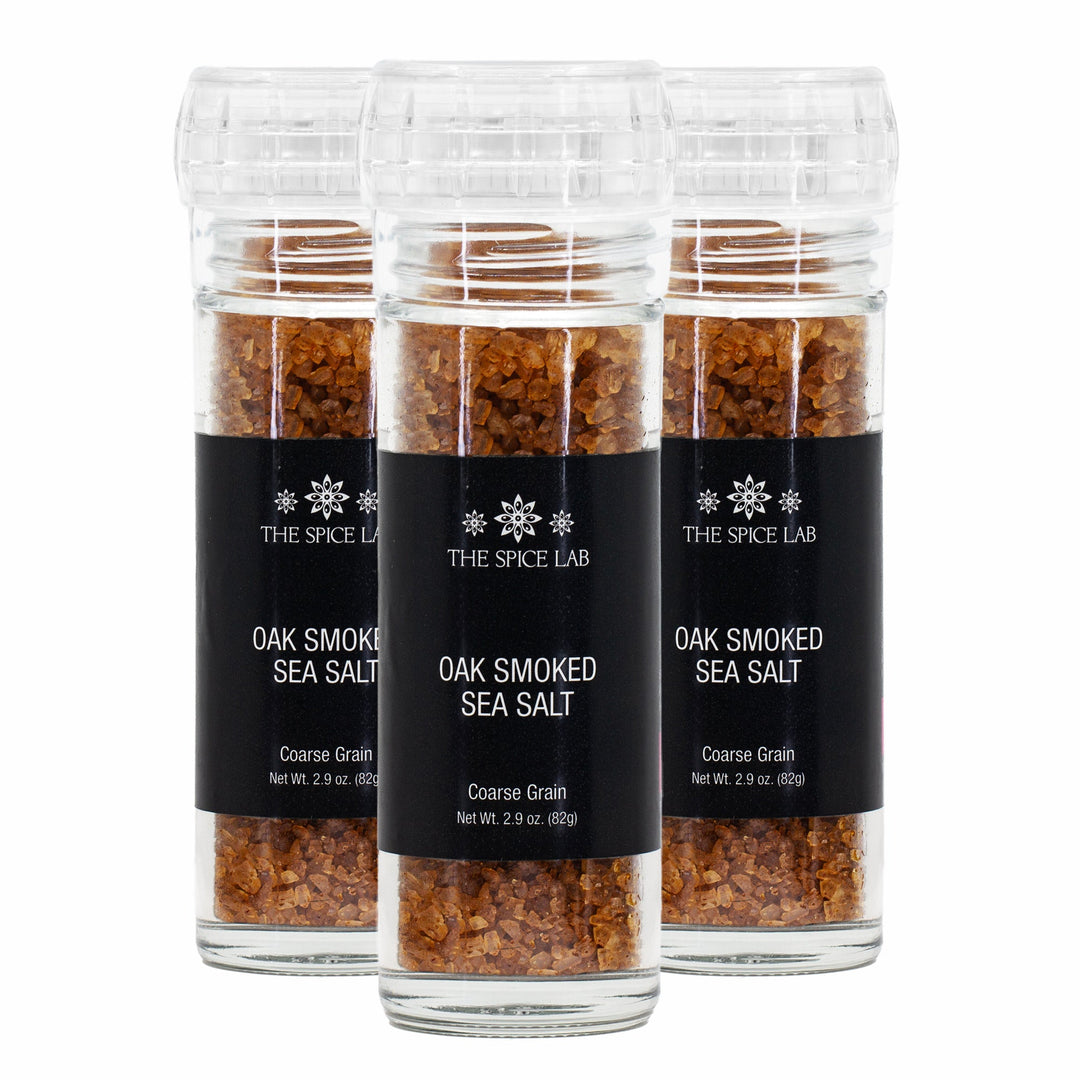 Oak Smoked Sea Salt  (Coarse Grain) with Grinder-3 Pack