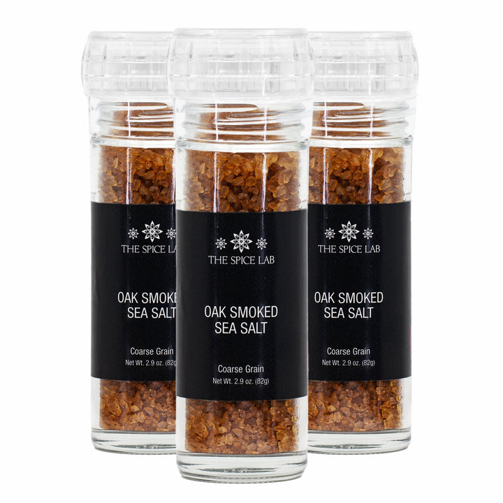 Oak Smoked Sea Salt  (Coarse Grain) with Grinder-3 Pack