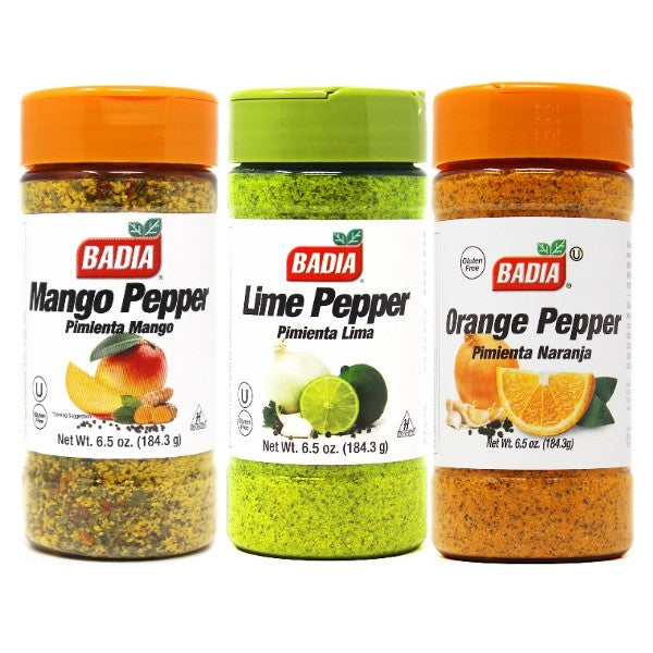 Badia Mango Pepper, Lime Pepper & Orange Pepper Bundle