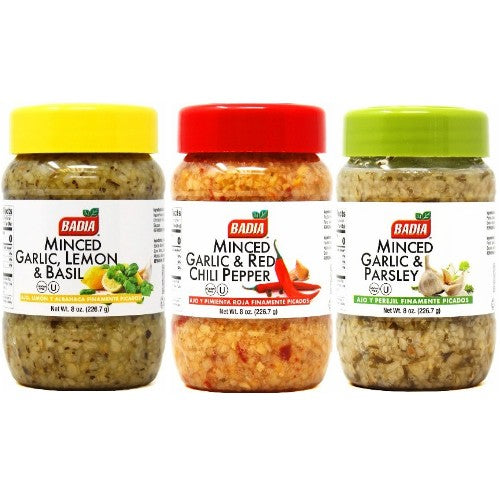 Badia Parsley, Lemon Basil & Red Chili Minced Garlic Bundle