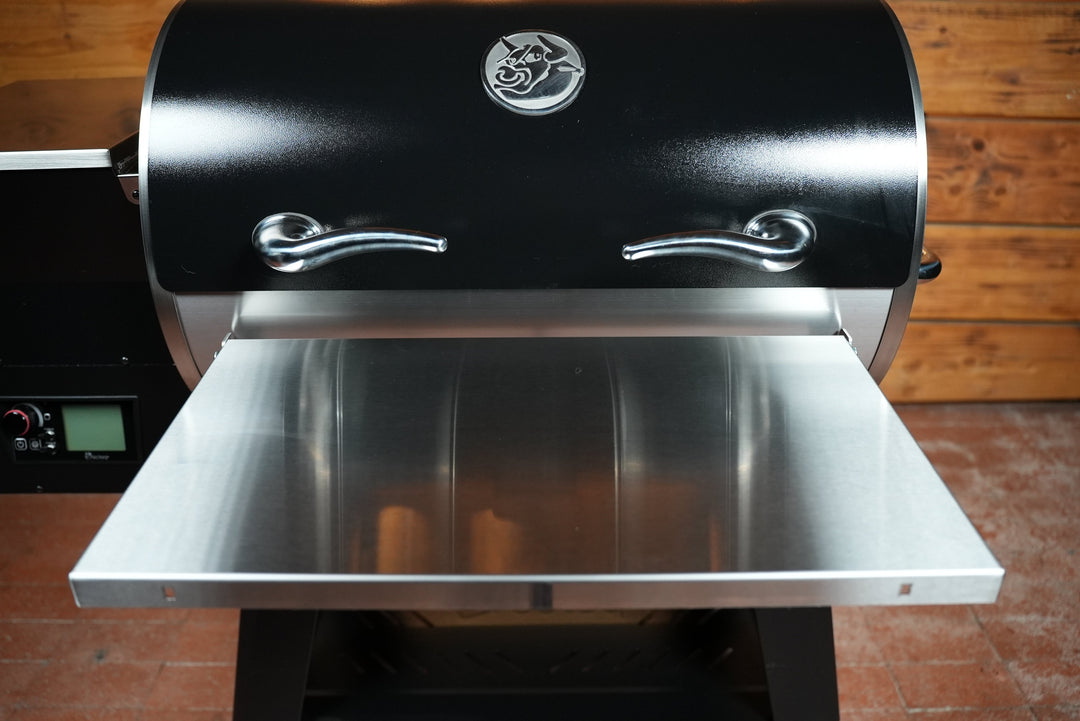 Traeger Pro 34 | Pimp My Grill® Tactical Stainless Folding Front Shelf