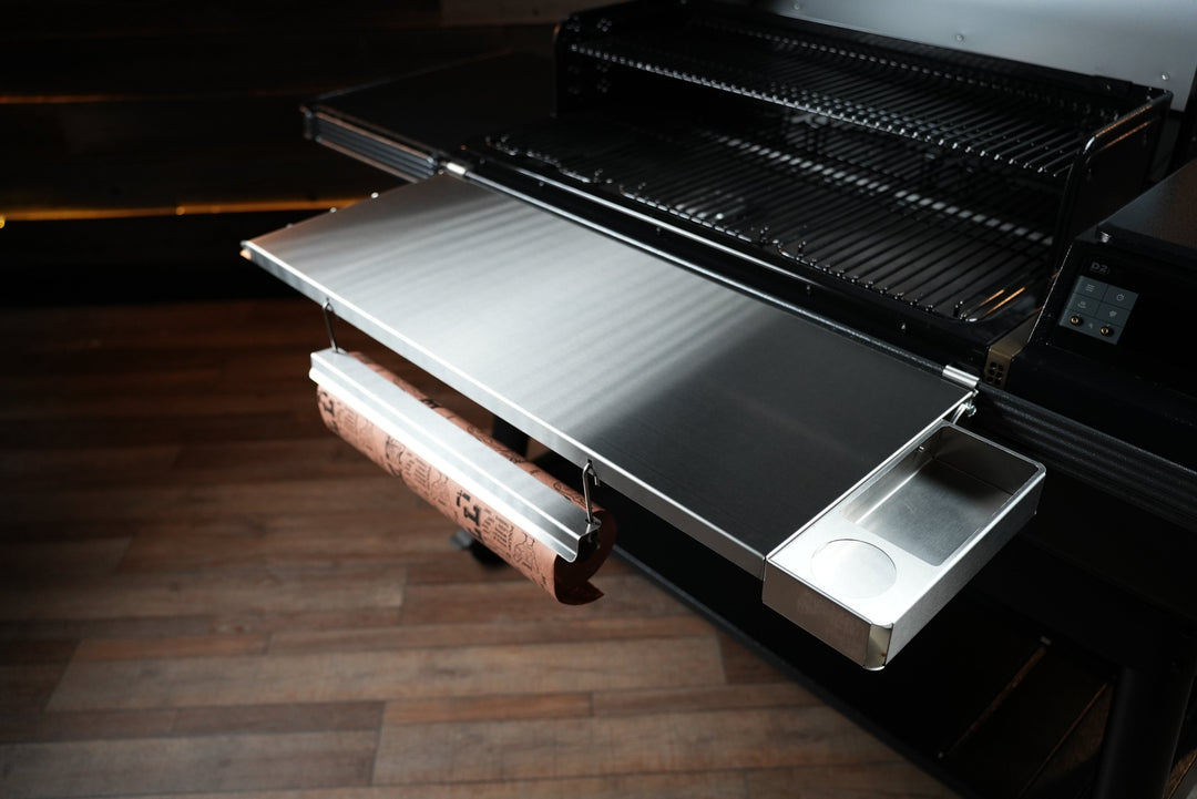 Traeger Ironwood XL | Pimp My Grill® Tactical Stainless Folding Front Shelf