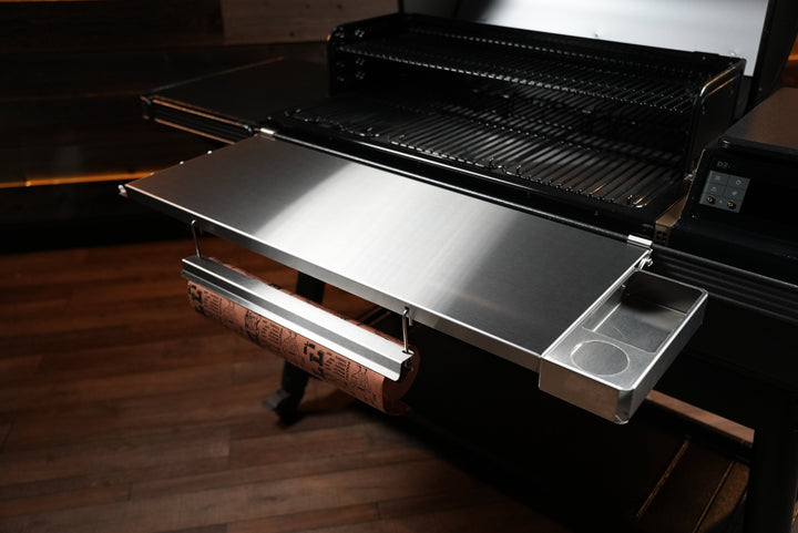 Traeger Ironwood XL | Pimp My Grill® Tactical Stainless Folding Front Shelf