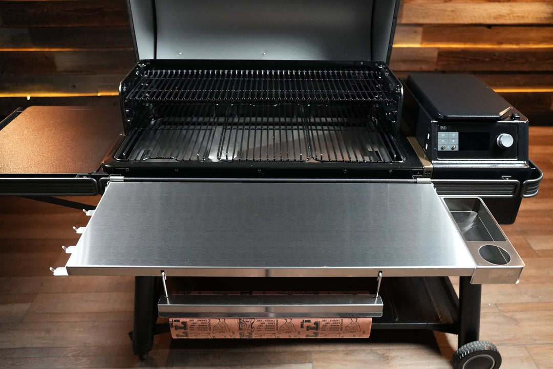 Traeger Ironwood XL | Pimp My Grill® Tactical Stainless Folding Front Shelf