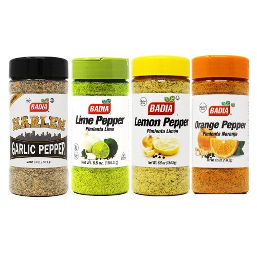 Badia Harlem Garlic, Lime, Lemon & Orange Pepper Bundle