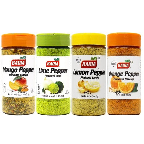 Badia Mango, Lime, Lemon & Orange Pepper Bundle