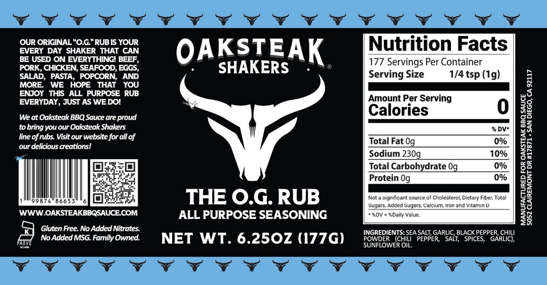 Oaksteak Shakers - The O.G. Rub All Purpose Seasoning
