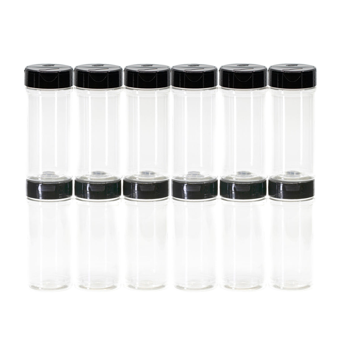 12 Pack - Plastic Shaker Jars