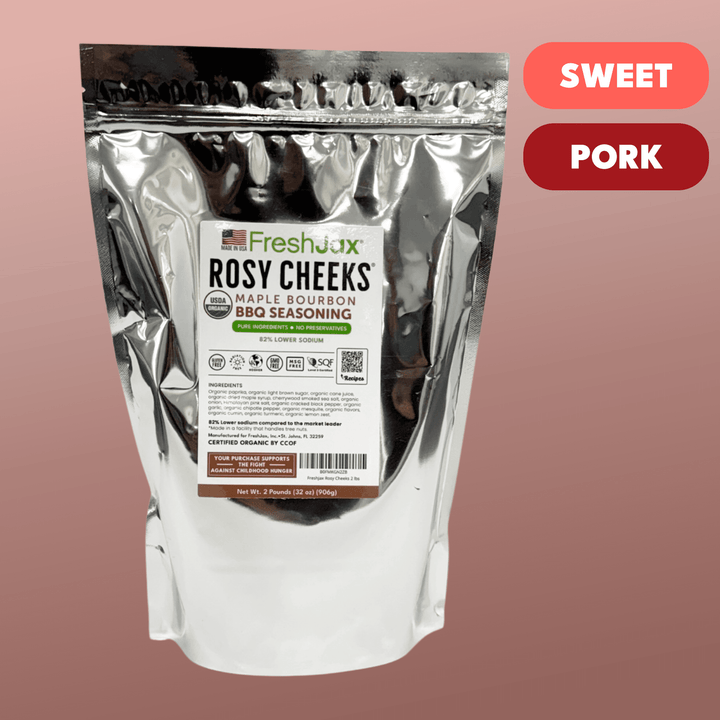 Rosy Cheeks Maple Bourbon BBQ Blend – Low Sodium Sweet & Smoky Seasoning