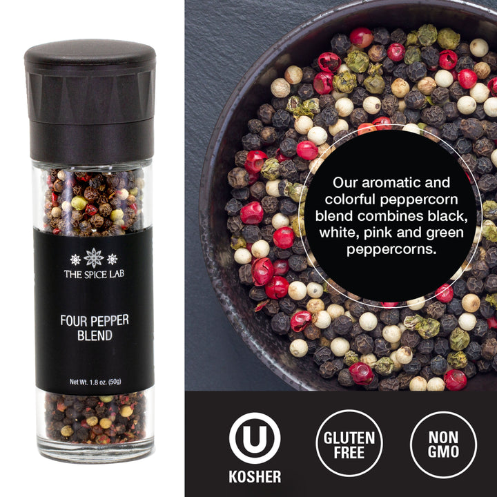 Salt & Peppercorn with Grinders - 4 Pack