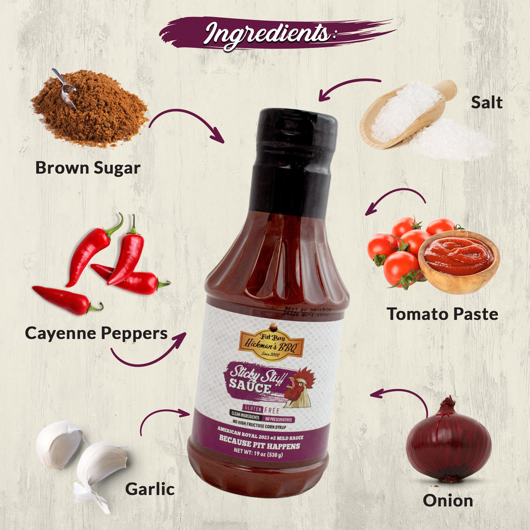 Sticky Stuff Gluten Free Natural BBQ Sauce 19 oz - Pack of 2