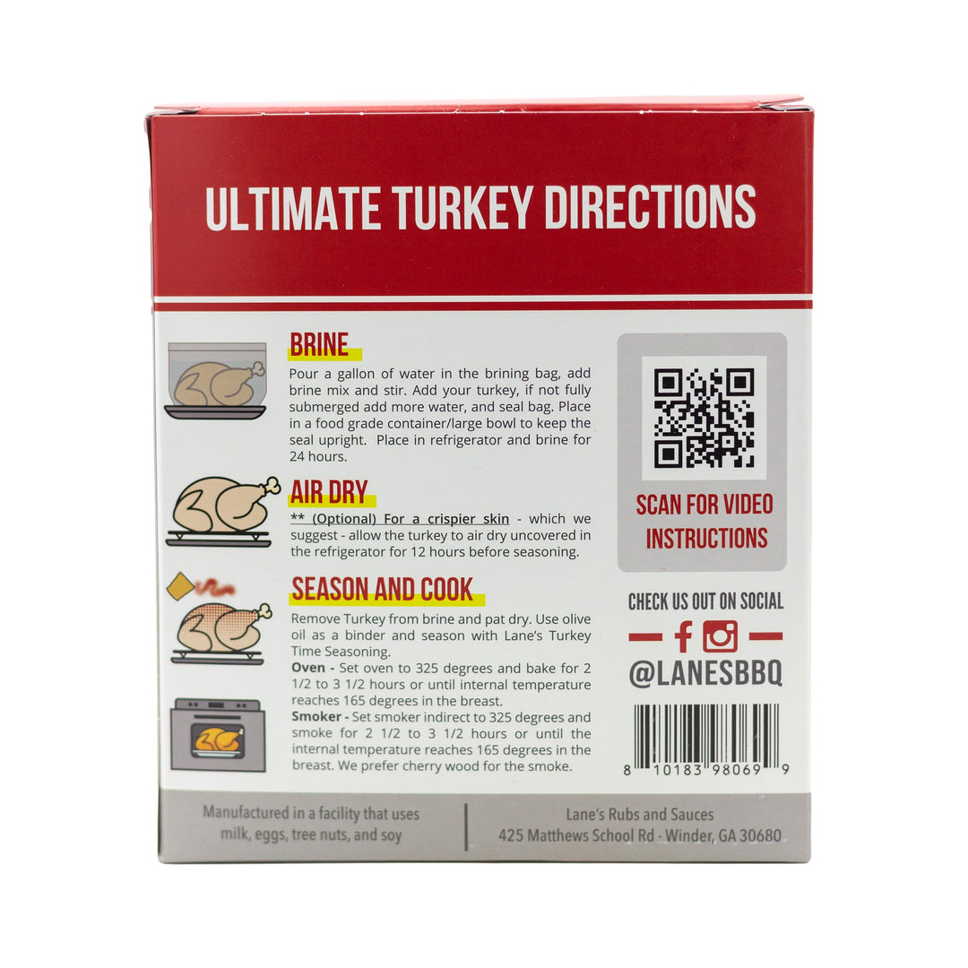 Ultimate Turkey Brine Kit (Signature Brine + Rub + Brine Bags) - 2 Use