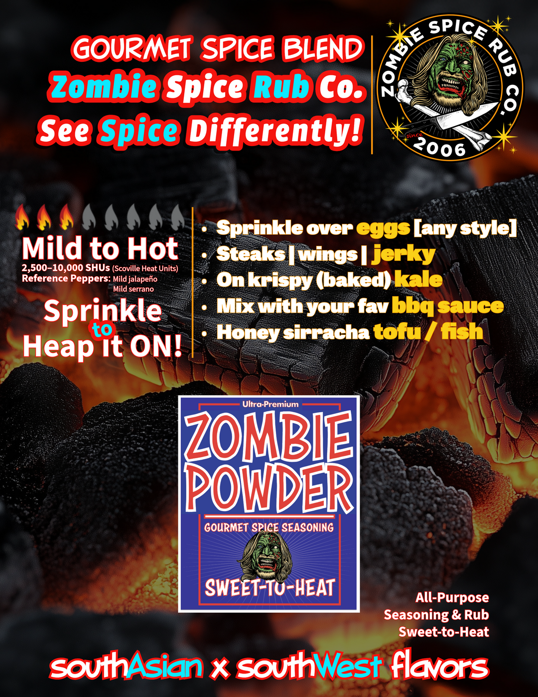 Zombie Spice Rub Co. | Starter Packs | Go Spice Pouch Set to Get Hooked | All-Purpose Spice Blends for Cooking