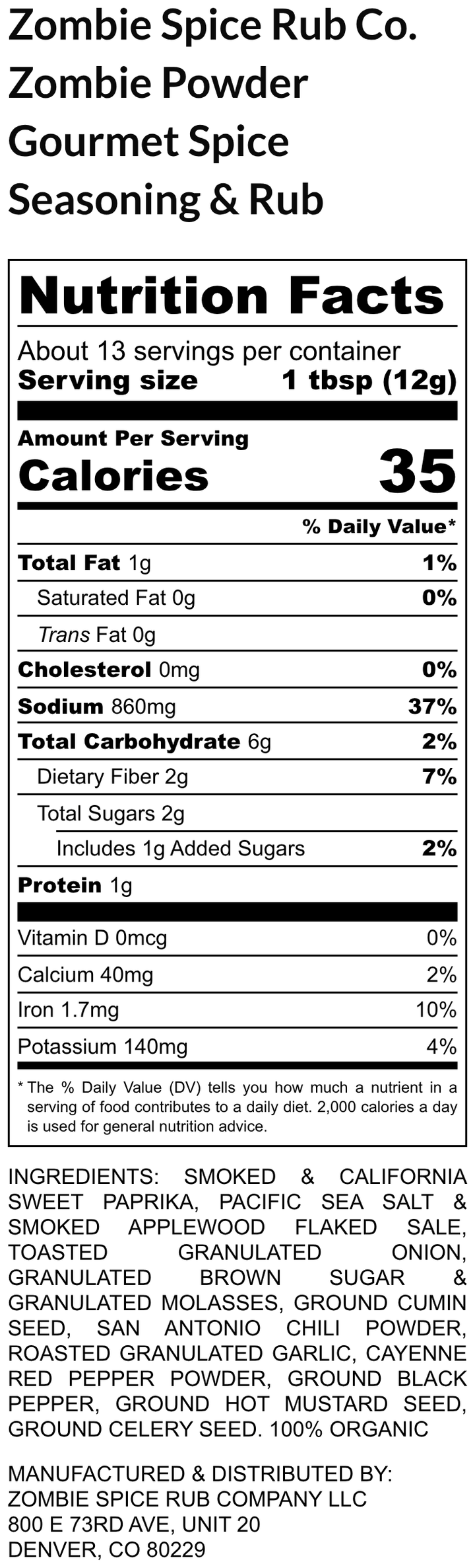 Zombie Spice Rub Co. | Zombie Powder | Go Spice Pouch to Get Hooked | Sweet-to-Heat Flavor That Expands What You Season