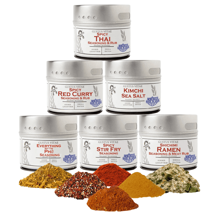 Asian Seasonings Gift Set - Tastes of Asia - Artisanal Spice Blends Six Pack - BBQRubs.com