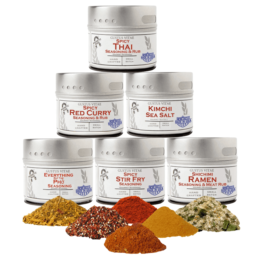 Asian Seasonings Gift Set - Tastes of Asia - Artisanal Spice Blends Six Pack - BBQRubs.com