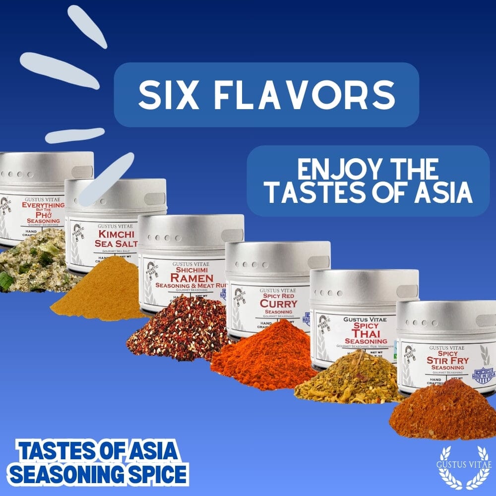 Asian Seasonings Gift Set - Tastes of Asia - Artisanal Spice Blends Six Pack - BBQRubs.com