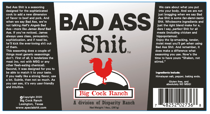 Bad Ass Shit Seasoning & Rubs 13oz shaker - BBQRubs.com