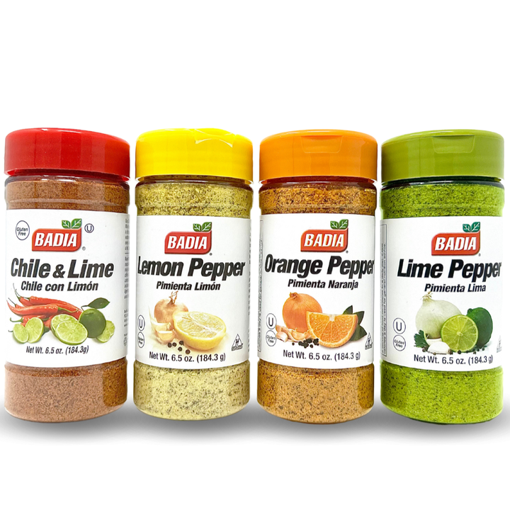 Badia Chile Lime, Lime Pepper, Orange Pepper & Lemon Pepper Hot Wings Bundle - BBQRubs.com