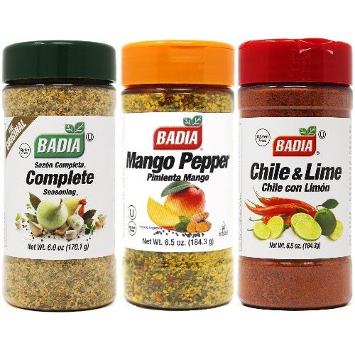 Badia Complete Seasoning, Mango Pepper & Chile Lime Bundle - BBQRubs.com