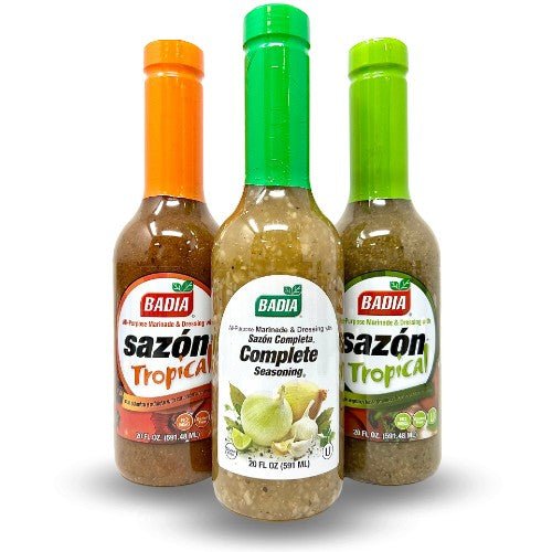 Badia Complete Seasoning & Sazón Tropical Liquid Marinade Bundle - BBQRubs.com