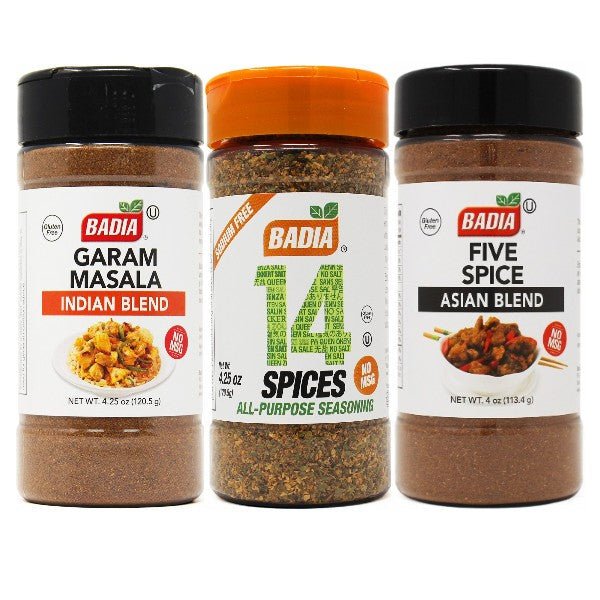 Badia Garam Masala, 14 Spices & Five Spice Bundle - BBQRubs.com