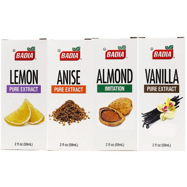 Badia Lemon, Almond, Anise & Vanilla Extracts Bundle - BBQRubs.com