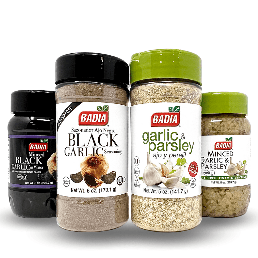 Badia Minced Black Garlic, Black Garlic Seasoning, Garlic Parsley & Minced Garlic Parsley Bundle - BBQRubs.com