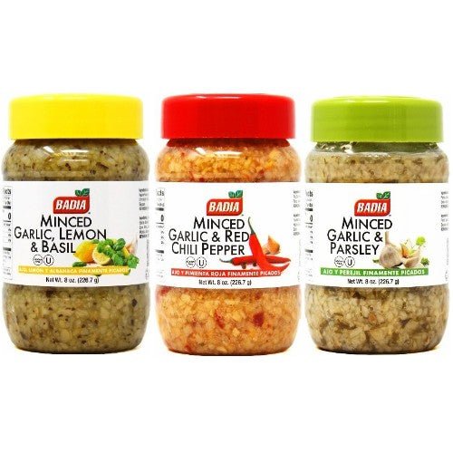 Badia Parsley, Lemon Basil & Red Chili Minced Garlic Bundle - BBQRubs.com