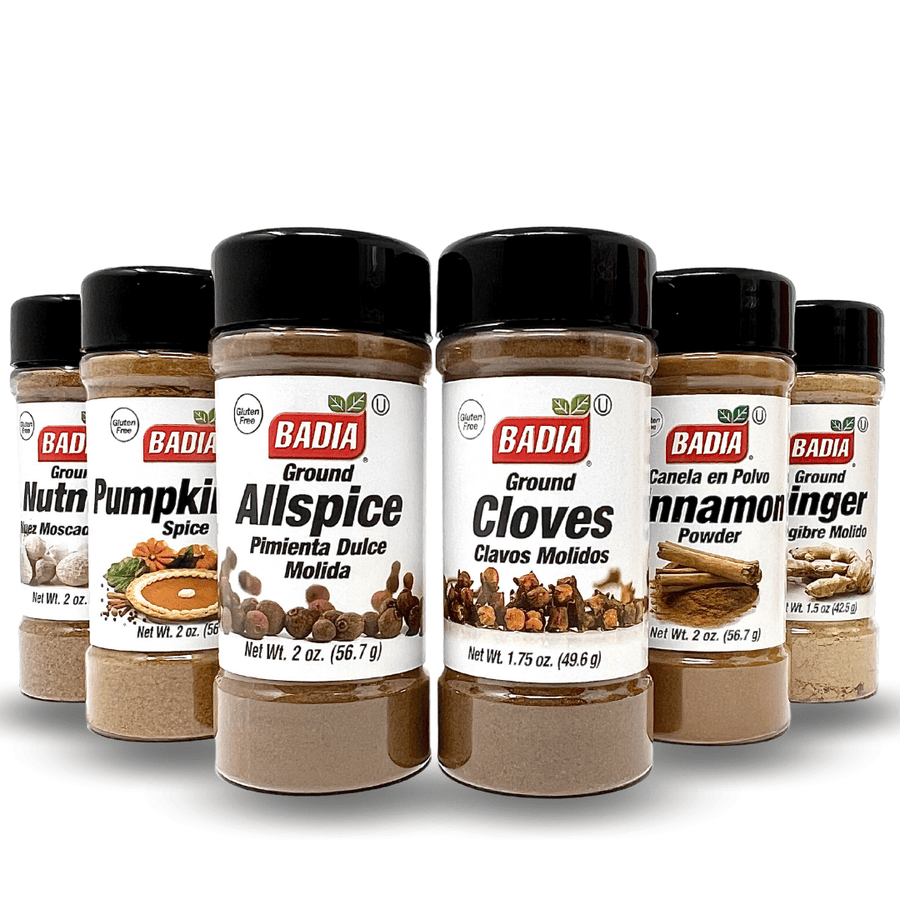 Badia Pumpkin Pie Spice, Cloves, Allspice, Ginger, Cinnamon & Nutmeg Bundle - BBQRubs.com