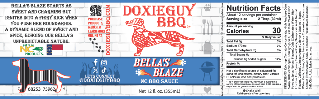 Bella’s Blaze – Sweet & Spicy Finishing BBQ Sauce (12 oz) - BBQRubs.com