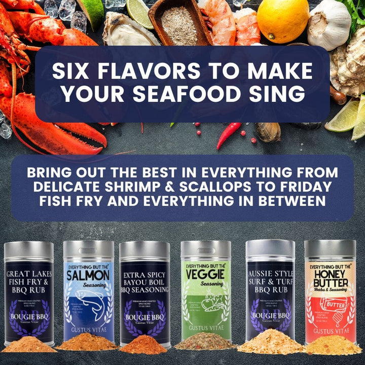 Best for Seafood Seasonings | Set of 6 XL Tins - BBQRubs.com