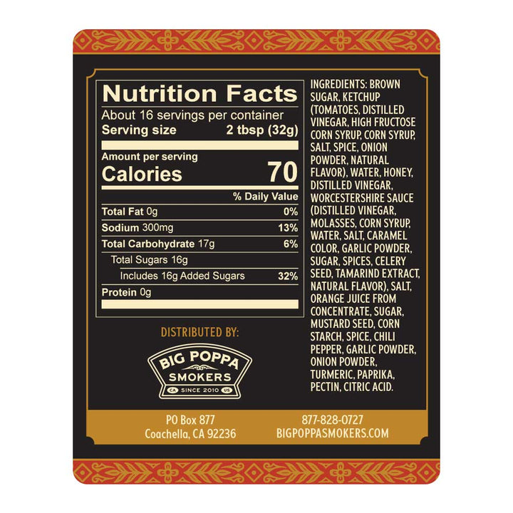 Big Poppa's Granny's BBQ Sauce - 18oz - BBQRubs.com