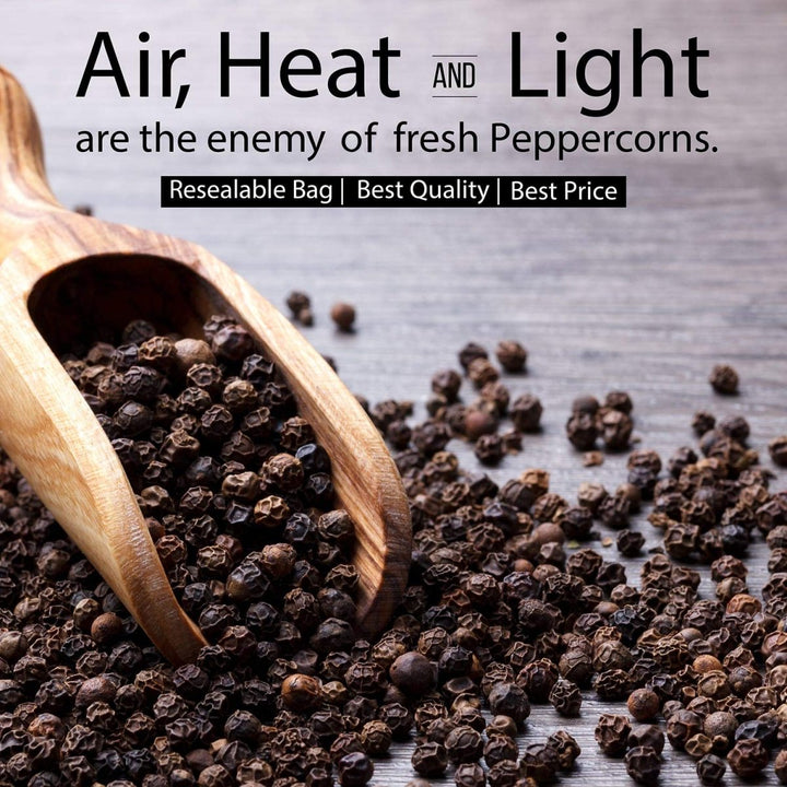 Black Tellicherry Peppercorns (Whole) for Grinder Refill - BBQRubs.com