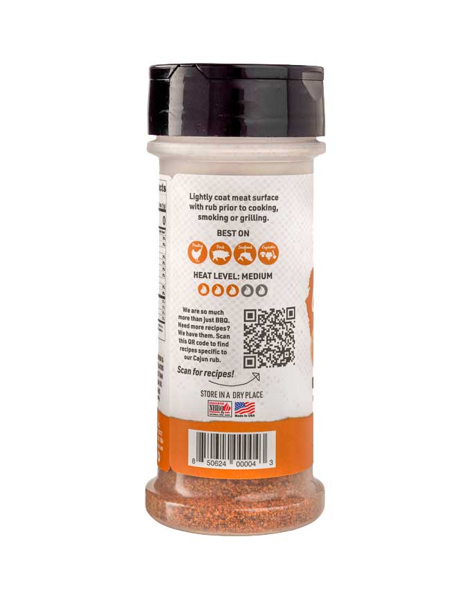 Cajun Gluten Free Keto Friendly Natural BBQ Rub 4 oz | Pack of 6 - BBQRubs.com