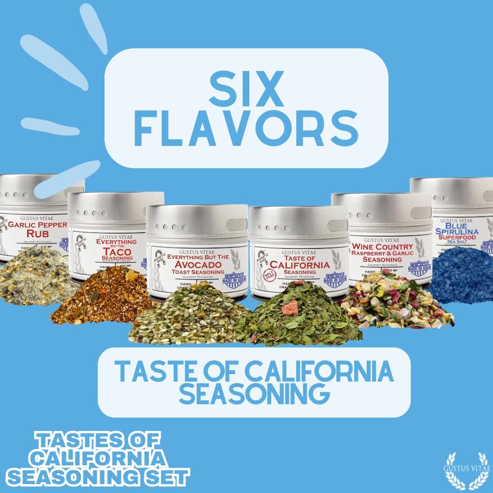 California Seasonings Gift Set - Tastes of California - Artisanal Spice Blends Six Pack - BBQRubs.com