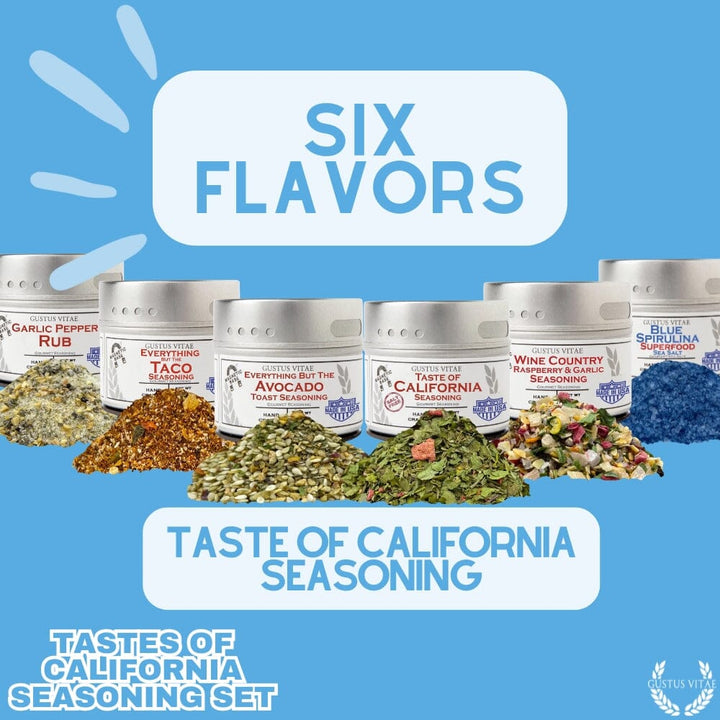 California Seasonings Gift Set - Tastes of California - Artisanal Spice Blends Six Pack - BBQRubs.com
