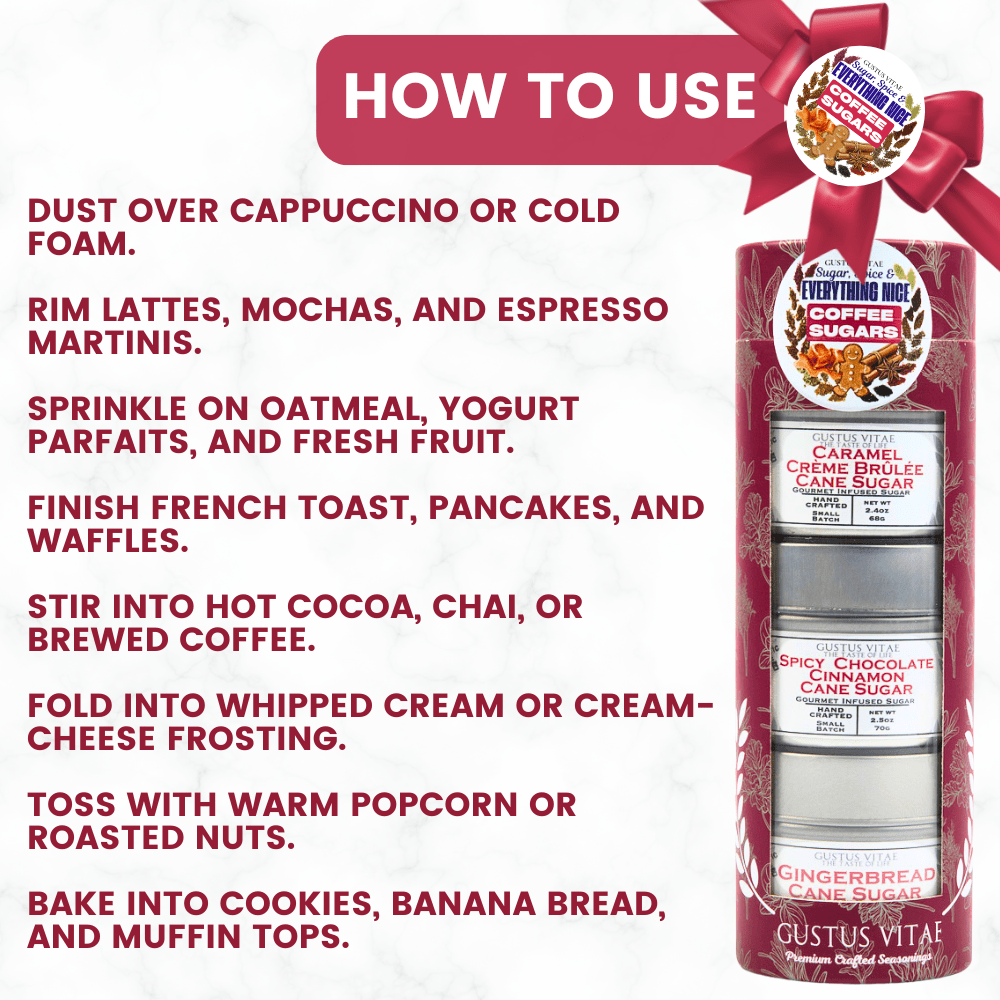 Coffee Sugars: Sugar, Spice & Everything Nice | Gift Pack Set of 3
