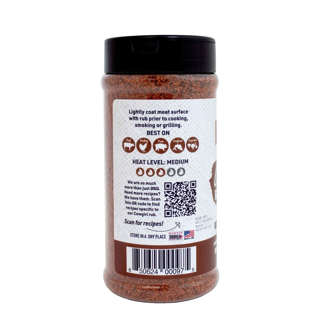 Cowgirl Gluten Free Natural Keto Friendly BBQ Rub 11.4 oz - BBQRubs.com