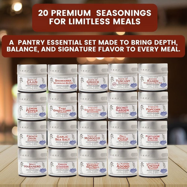 Deluxe Meal Maker Seasonings | Transform Simple Plates into Signature Dishes | Set of 20