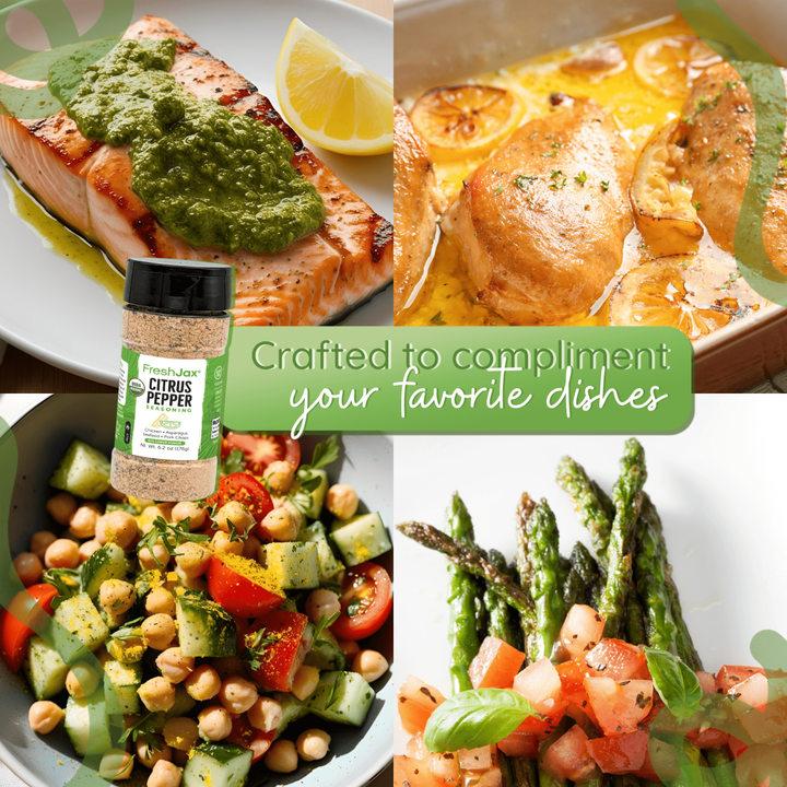 FreshJax Organic Citrus Pepper Seasoning – Low Sodium Lemon & Pepper Blend - BBQRubs.com