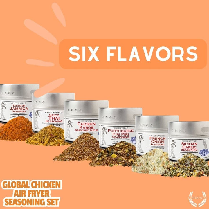 Global Chicken Air Fryer Seasoning Set - Artisanal Spice Blends Six Pack - BBQRubs.com