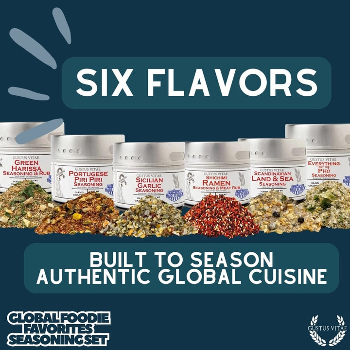 Global Foodie Favorites | World-Spanning 6 Pack Collection | Authentic Gourmet Seasonings and Spice Blends - BBQRubs.com