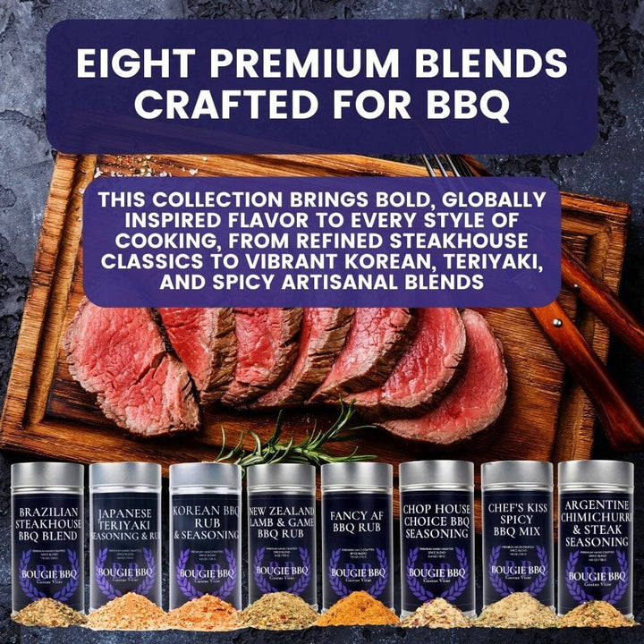 Global Gourmet Bougie BBQ Seasonings | Set of 8 XL Tins