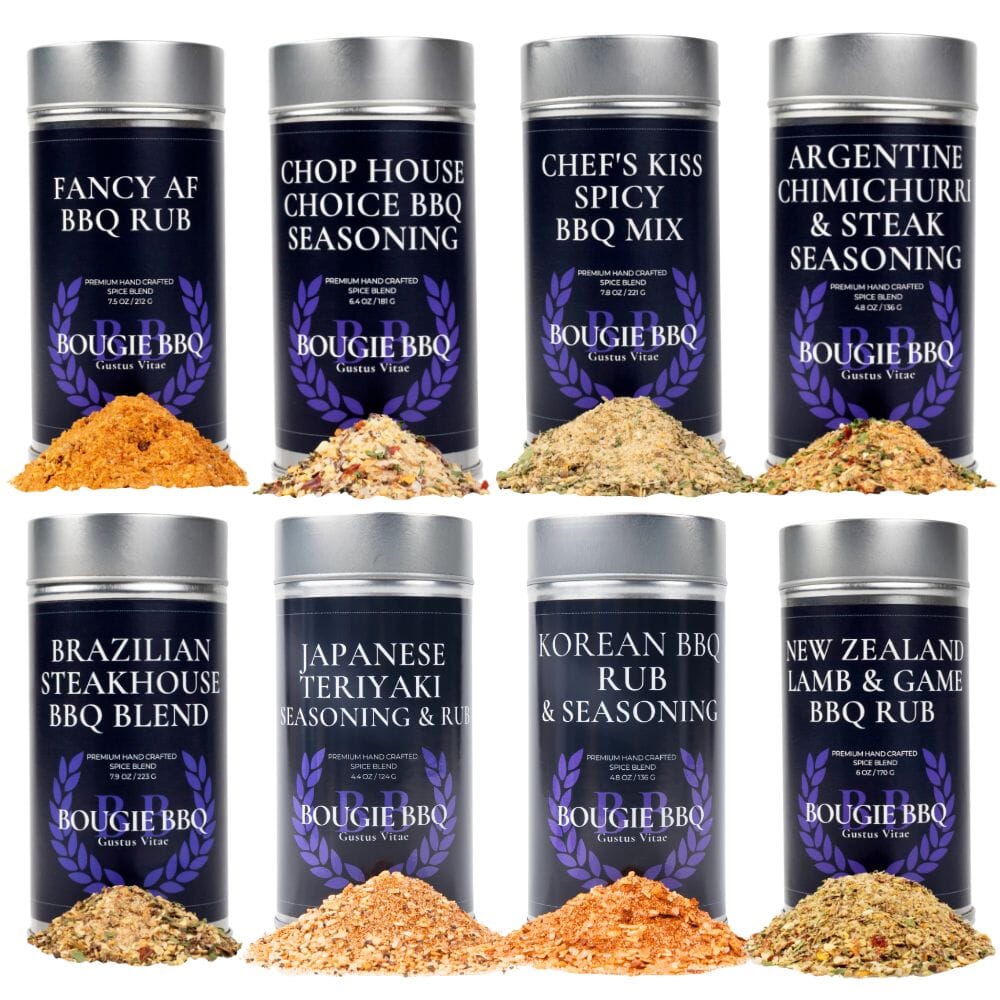 Global Gourmet Bougie BBQ Seasonings | Set of 8 XL Tins
