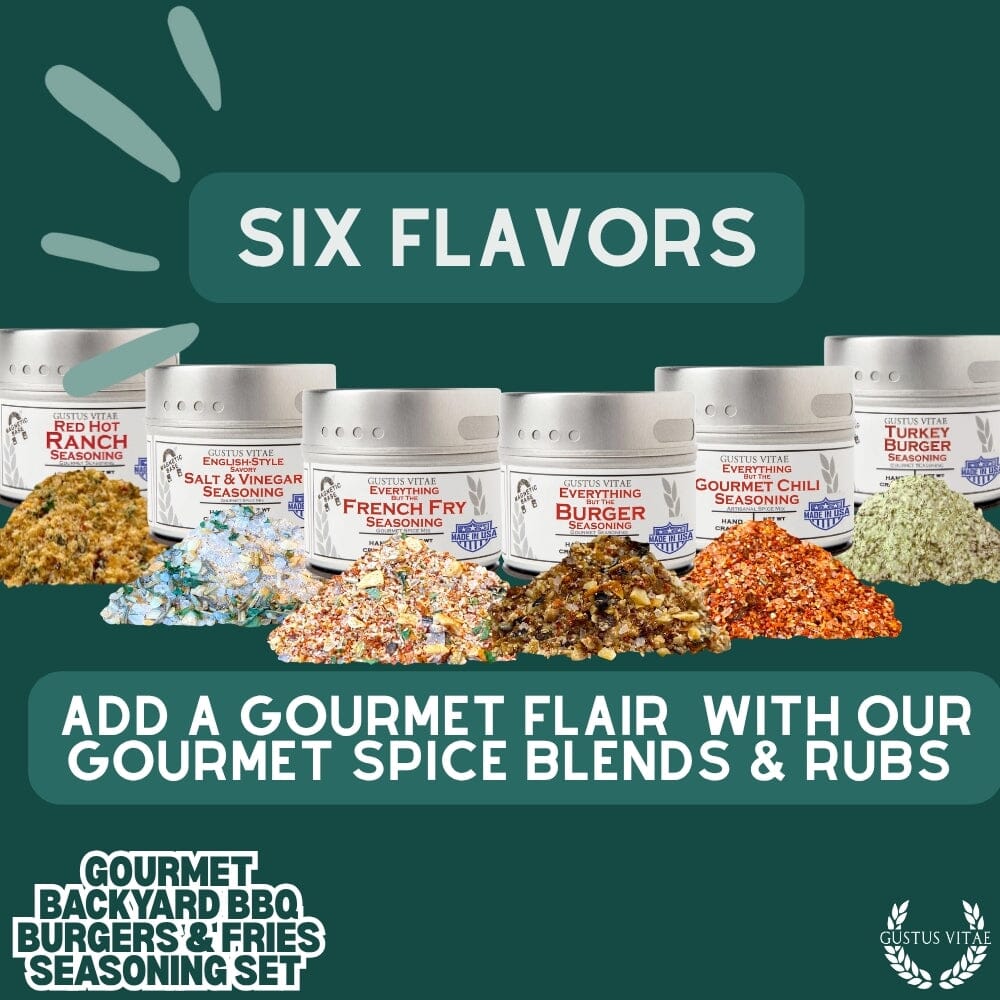 Gourmet Backyard BBQ Burgers & Fries Seasoning Set - Six Pack - BBQRubs.com