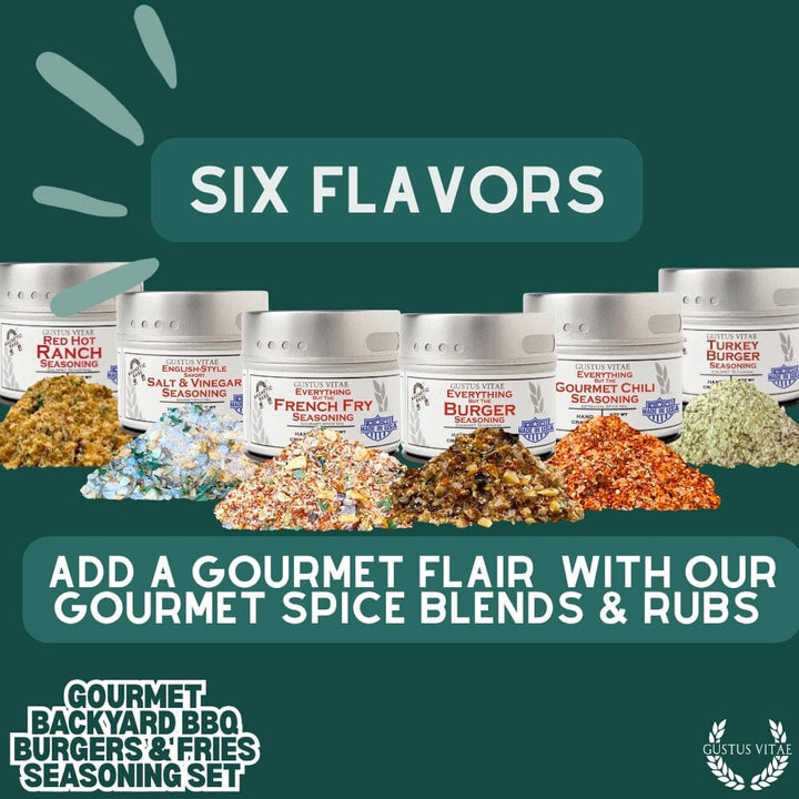 Gourmet Backyard BBQ Burgers & Fries Seasoning Set - Six Pack - BBQRubs.com