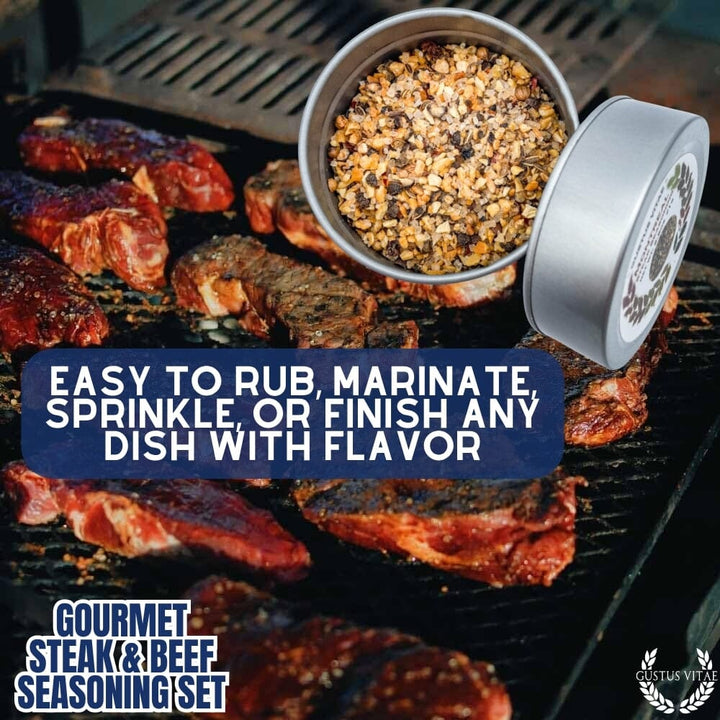 Gourmet BBQ Steak & Beef Seasoning Gift Set - Six Pack - BBQRubs.com