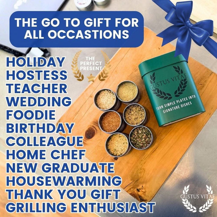 Gourmet Culinary Favorites  | Gift Packaged Seasoning Collection | Set of 6 | Go To Gift For All Occasions